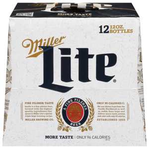 Miller Lite Beer, Pilsner, 12 - 12 oz bottles